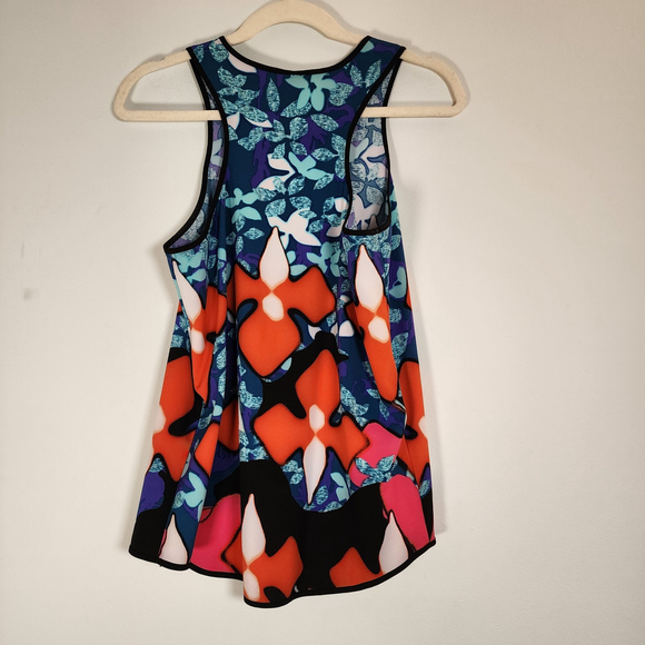 Peter Pilotto Target Red Iris Floral Racerback Swing Tank Top Size S - Picture 2 of 6